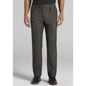 Jos. A. Bank Wool Tailored Fit Side Tab Dress Pants 36x32 Gray Business Casual